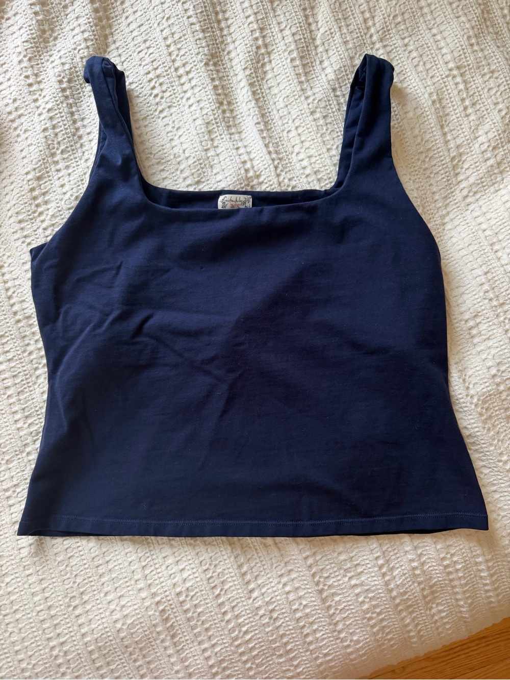 Free People Navy Square-Neck Tank Top